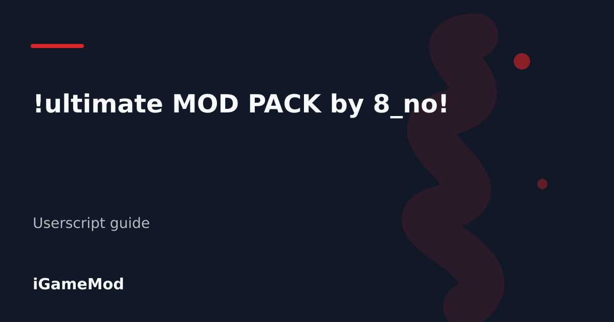 Editorial cover for !ultimate MOD PACK by 8_no!