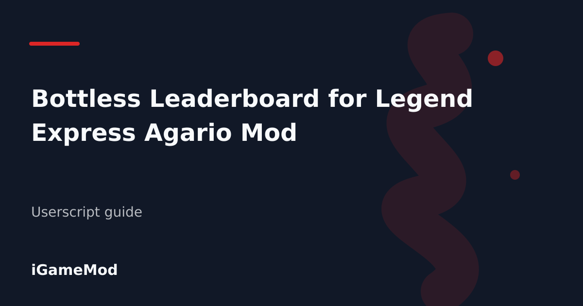 Editorial cover for Bottless Leaderboard for Legend Express Agario Mod