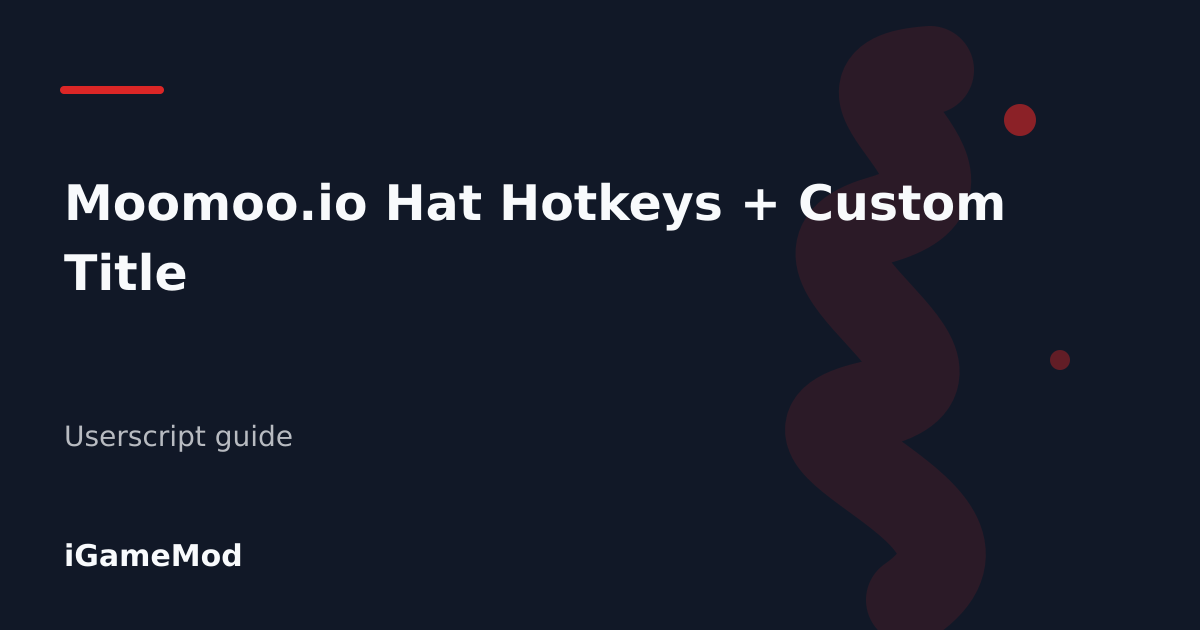 Editorial cover for Moomoo.io Hat Hotkeys + Custom Title 🎩